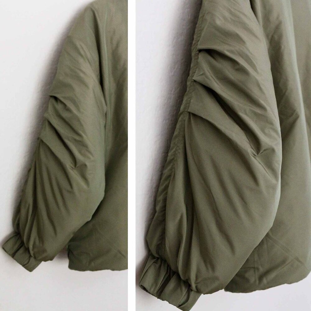 NEW Fabletics Khloe Kardashian All Weather Puffer Jacket Dark Moss Shine XXL 1X - Picture 12 of 16